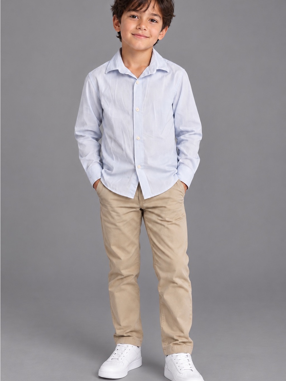ZARA Boy Light Blue Long-Sleeve Dress Shirt